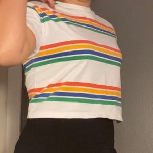 forever 21 striped cropped top